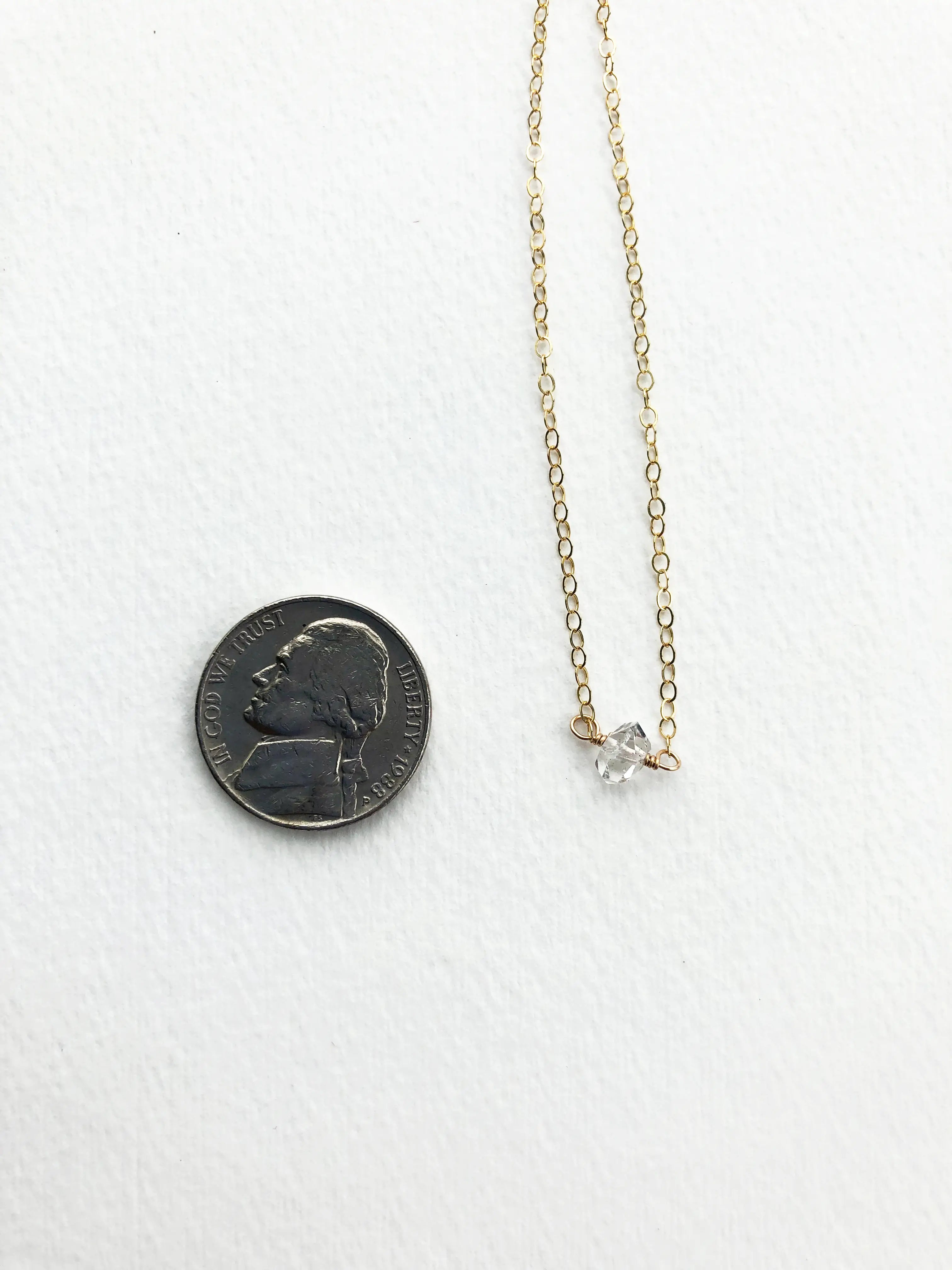 Herkimer Diamond Minimalist Necklace