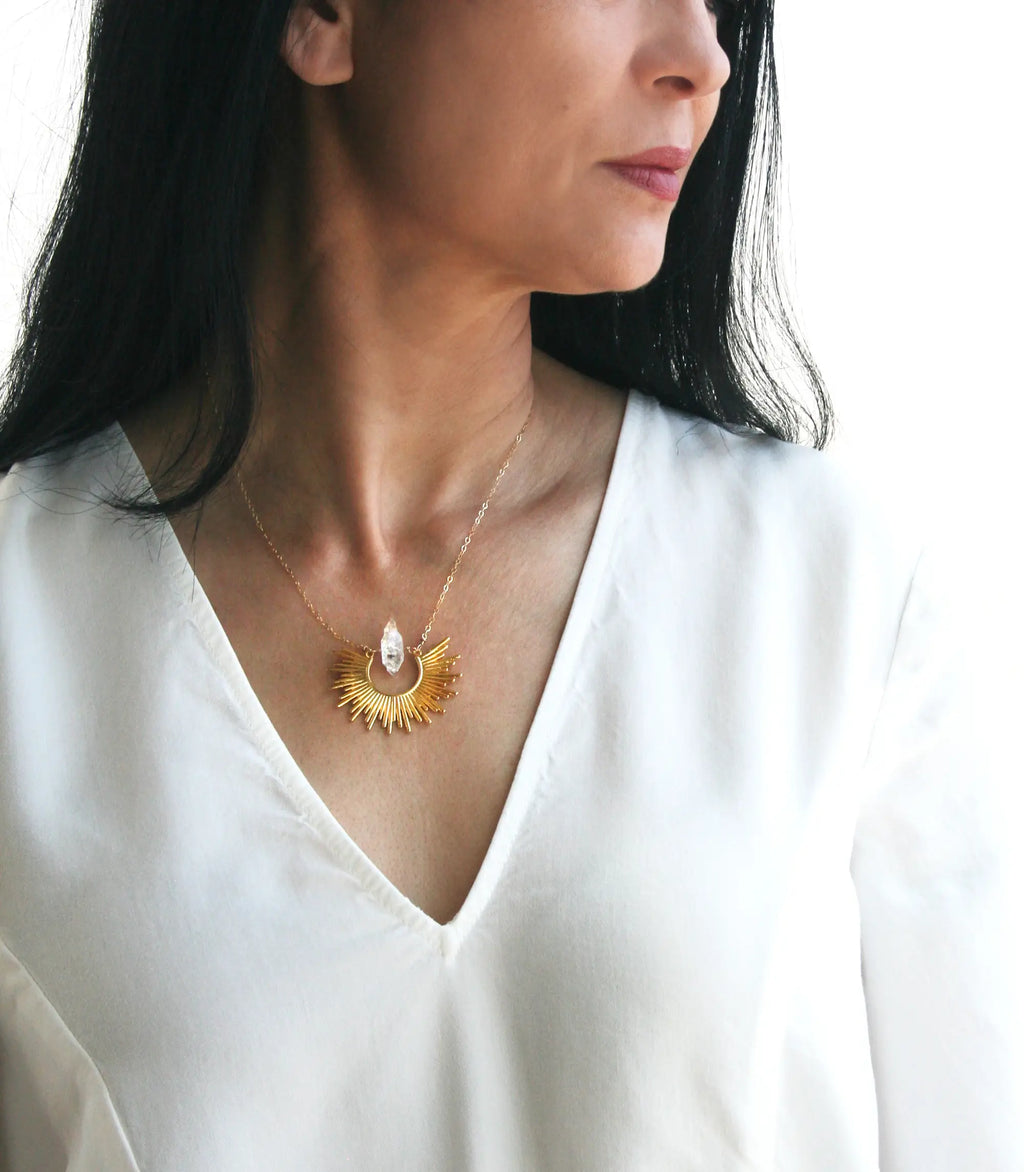 Herkimer Diamond Starburst Necklace