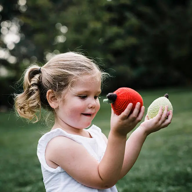 Organic Crocheted Fruit Rattle | Friendly Apple