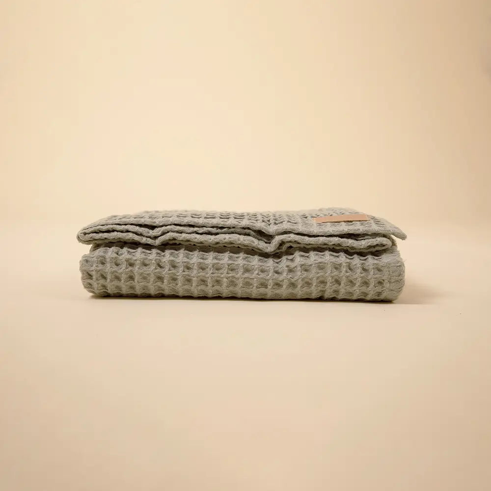 Organic Weightless Waffle Throw Blanket | Aloe
