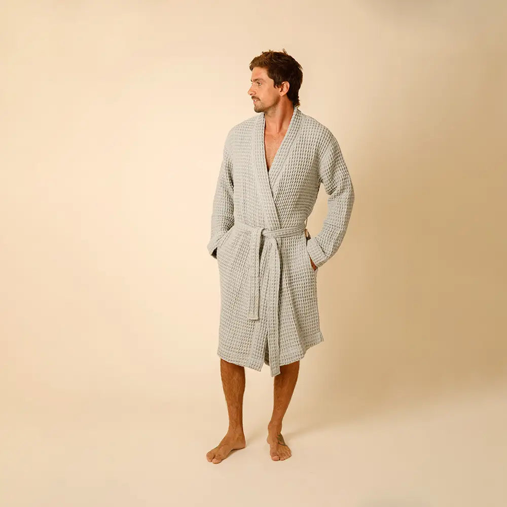 The Organic Weightless Waffle Robe - Aloe
