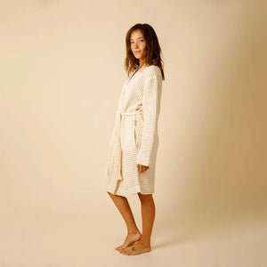 The Organic Weightless Waffle Robe - Wheat