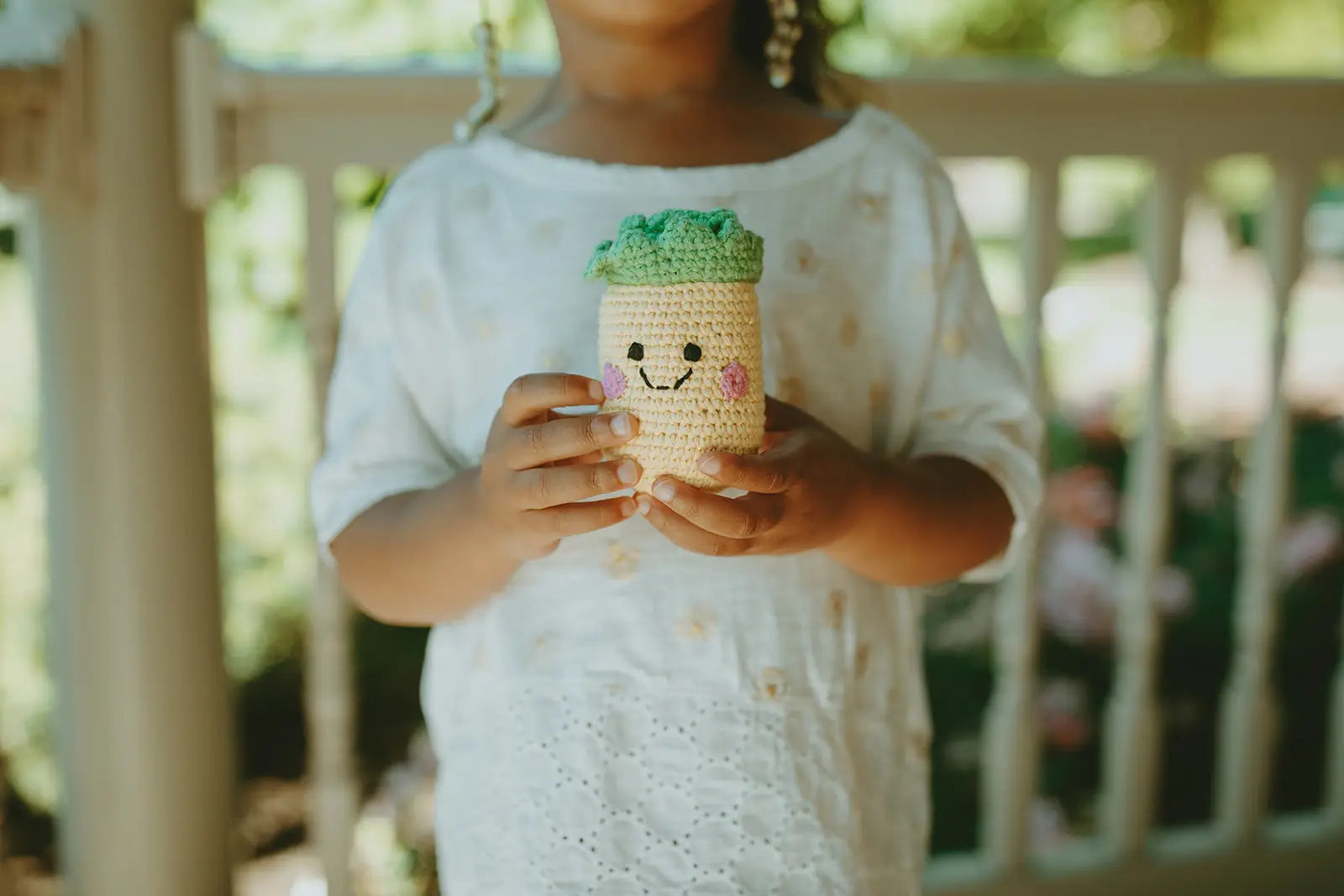 Organic Crocheted Fruit Rattle | Friendly Pineapple