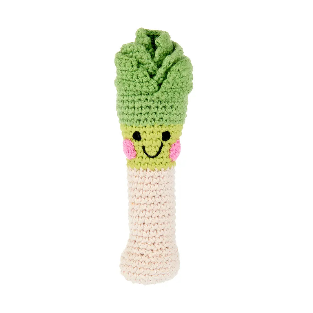 Organic Crocheted Veggie Rattle | Friendly Leek