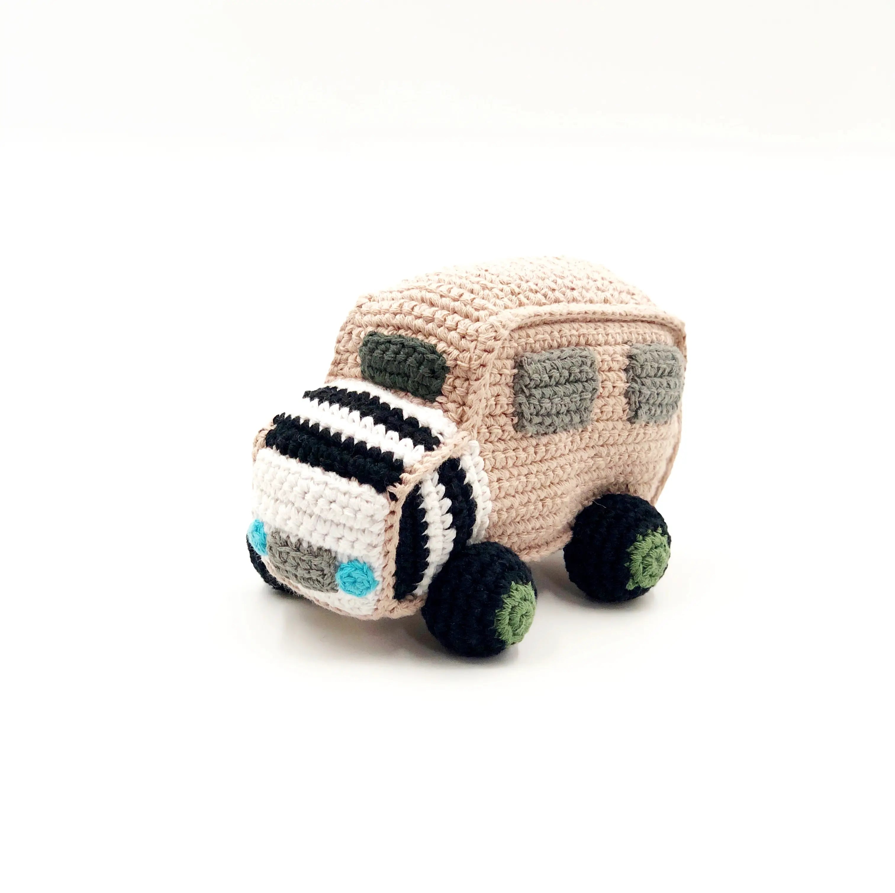 Organic Crocheted Rattle Toy | Safari Jeep