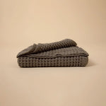 Load image into Gallery viewer, Organic Weightless Waffle Throw Blanket | Coal
