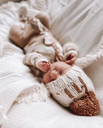 Load image into Gallery viewer, hi. Pecan Pom Pom Beanie Hat
