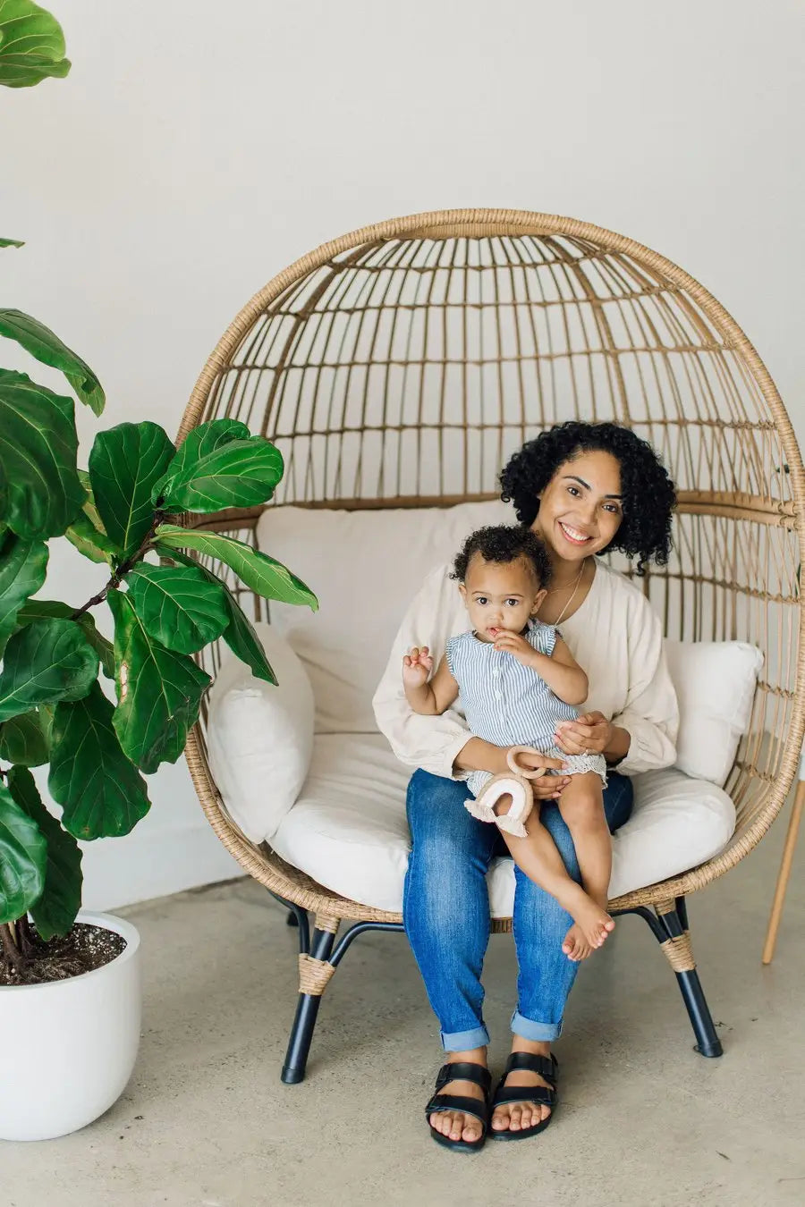 Rainbow Macrame Teether | Tan + Blush