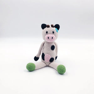 Organic Crocheted Rattle Toy | Cow