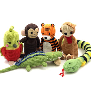 Organic Crocheted Rattle Toy | Crocodile