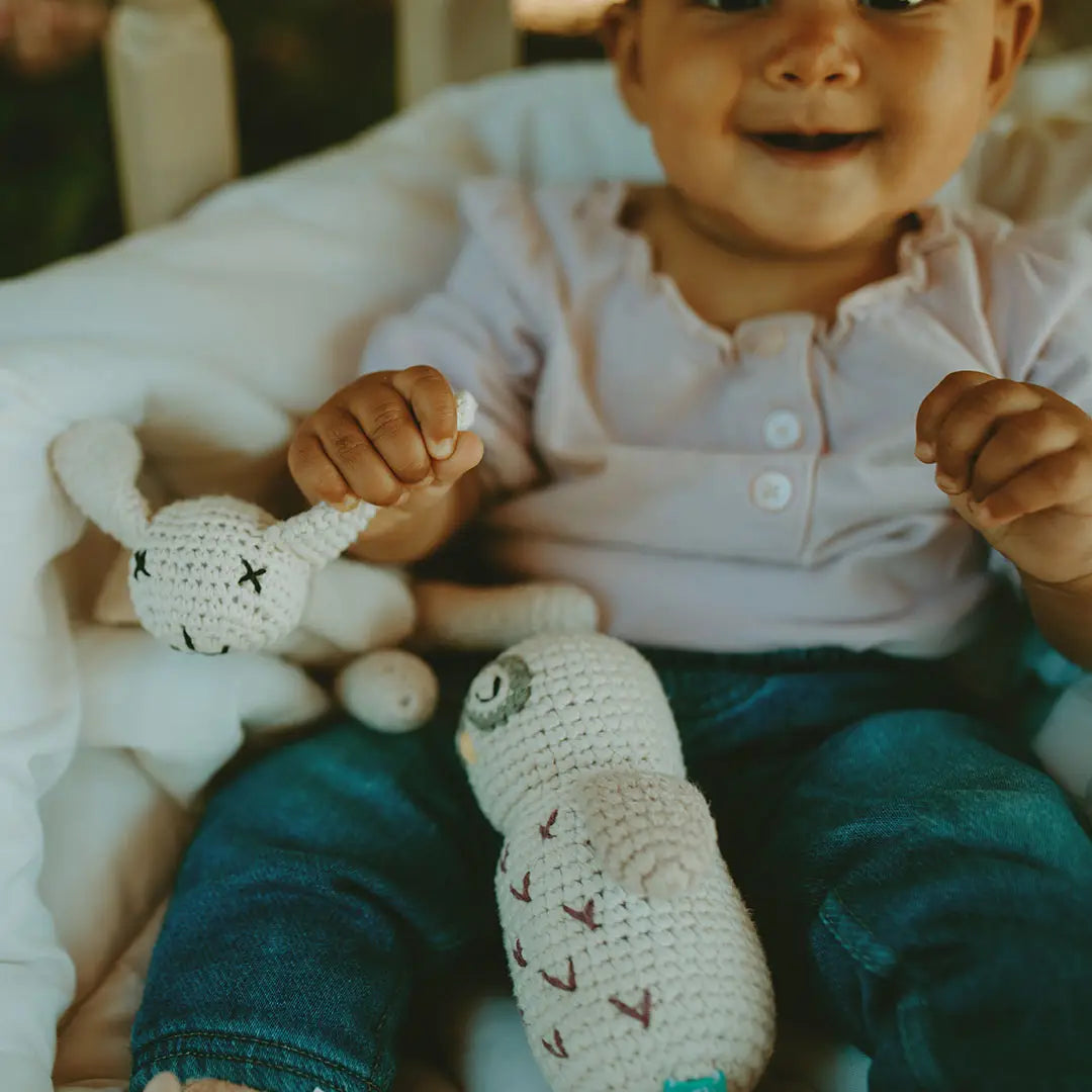 Organic Crocheted Rattle Toy | Owl