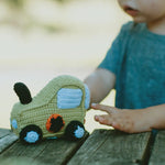 Load image into Gallery viewer, Organic Crocheted Rattle Toy | Tractor
