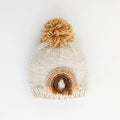 Gold Rainbow Pom Pom Beanie Hat