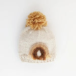 Load image into Gallery viewer, Gold Rainbow Pom Pom Beanie Hat
