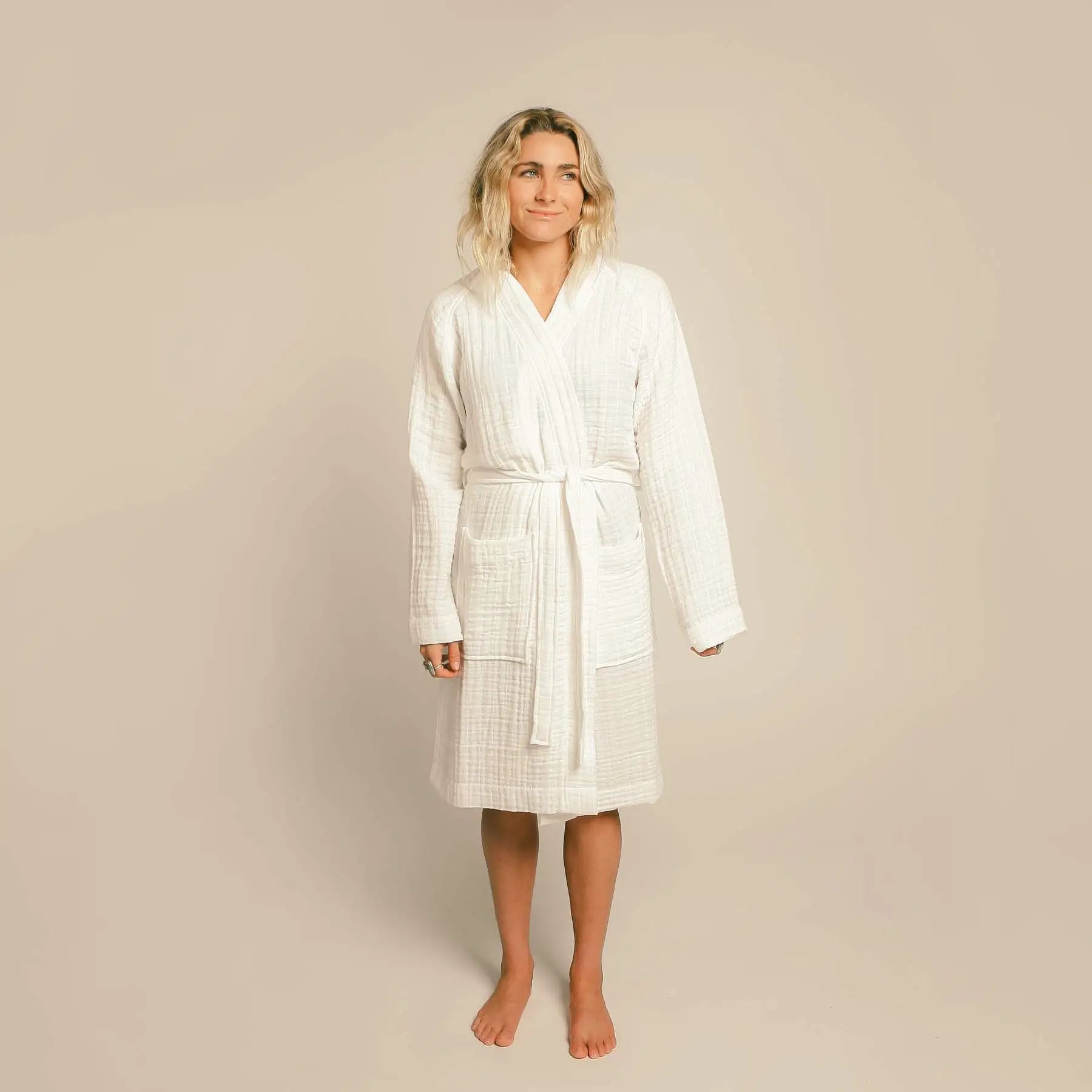 The Organic Gauzy Robe - White