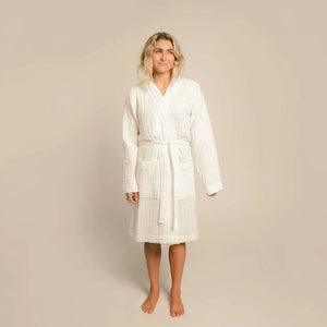 The Organic Gauzy Robe - White
