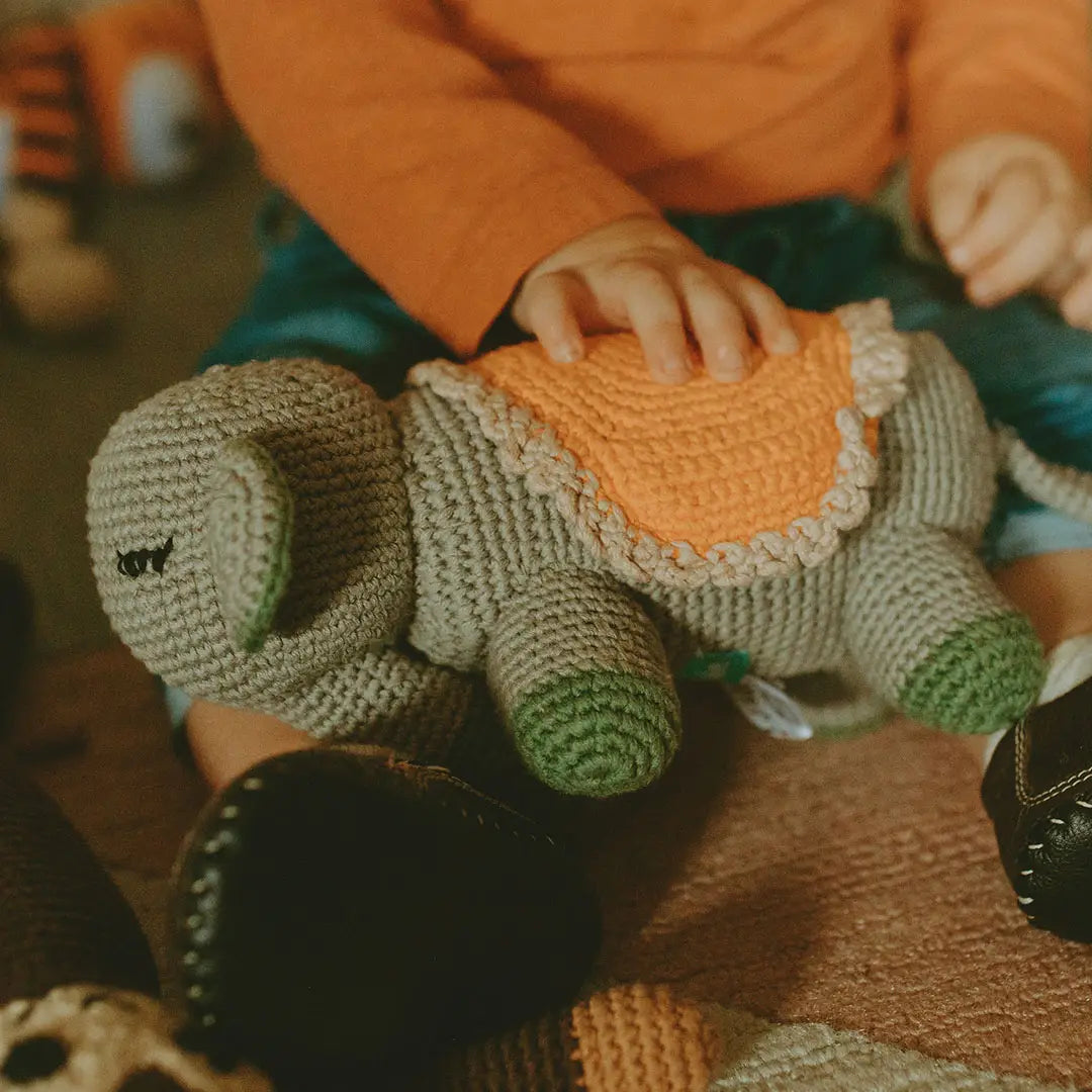 Organic Crocheted Rattle Toy | Elephant