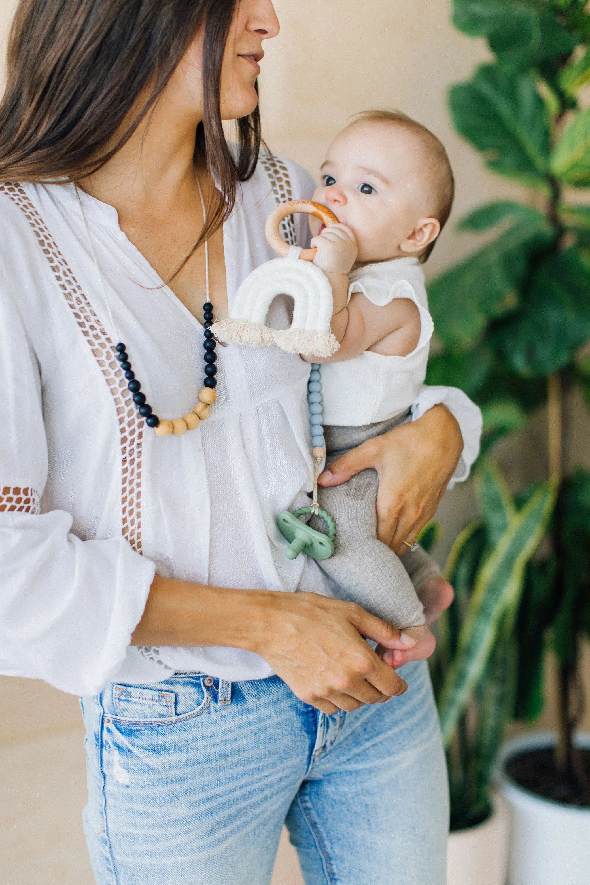 Rainbow Macrame Teether | Cream