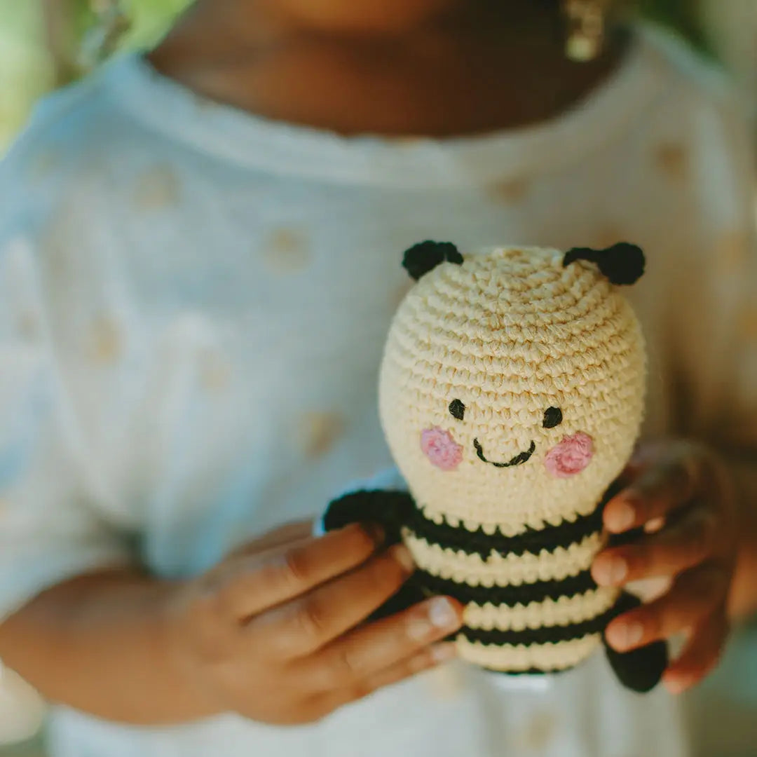Organic Crocheted Nature Rattle | Friendly Bumble Bee