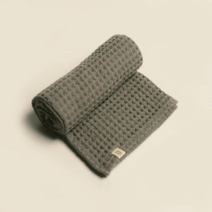 Organic Weightless Waffle Baby Blanket | Coal