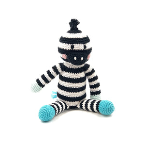 Organic Crocheted Rattle Toy | Zebra