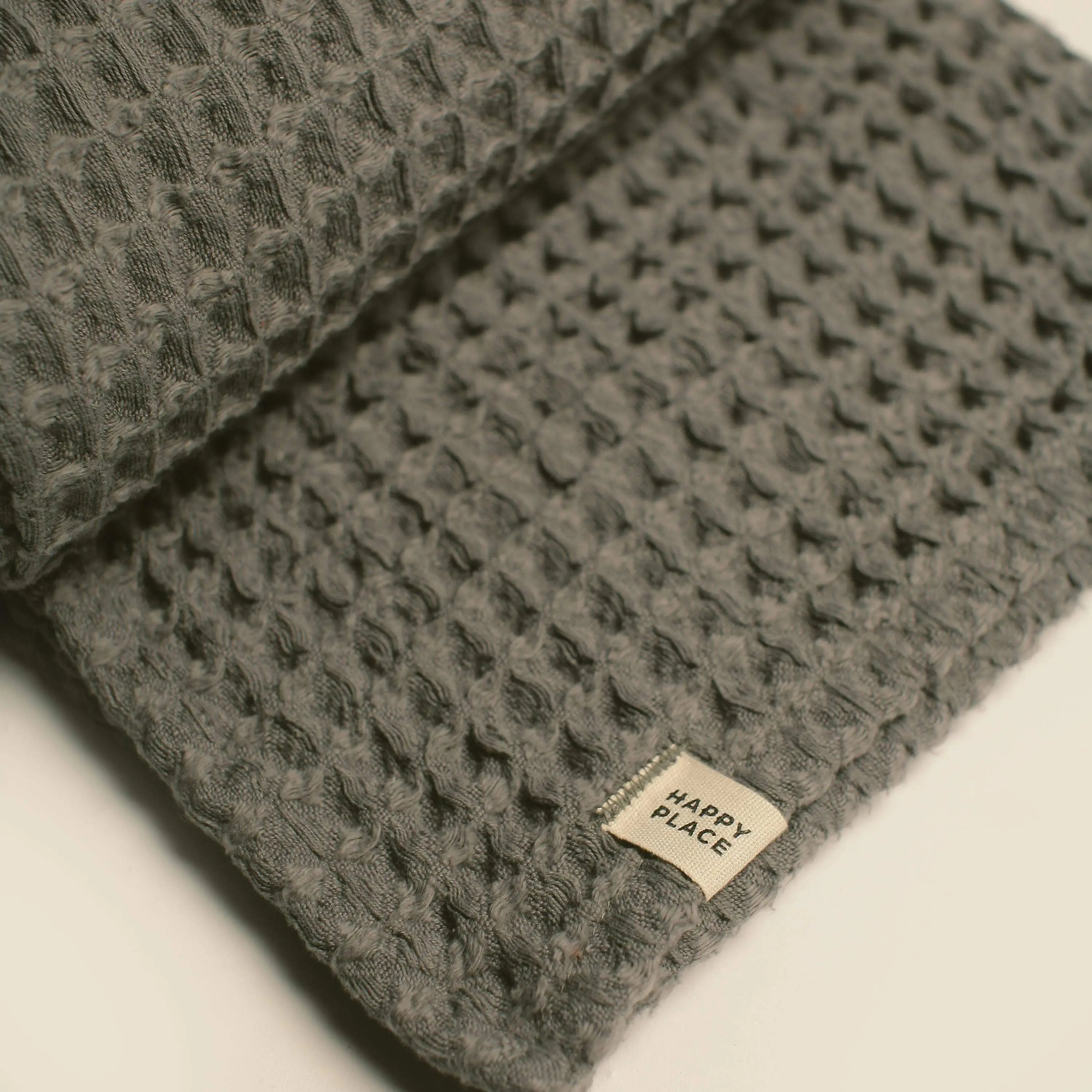 Organic Weightless Waffle Baby Blanket | Coal