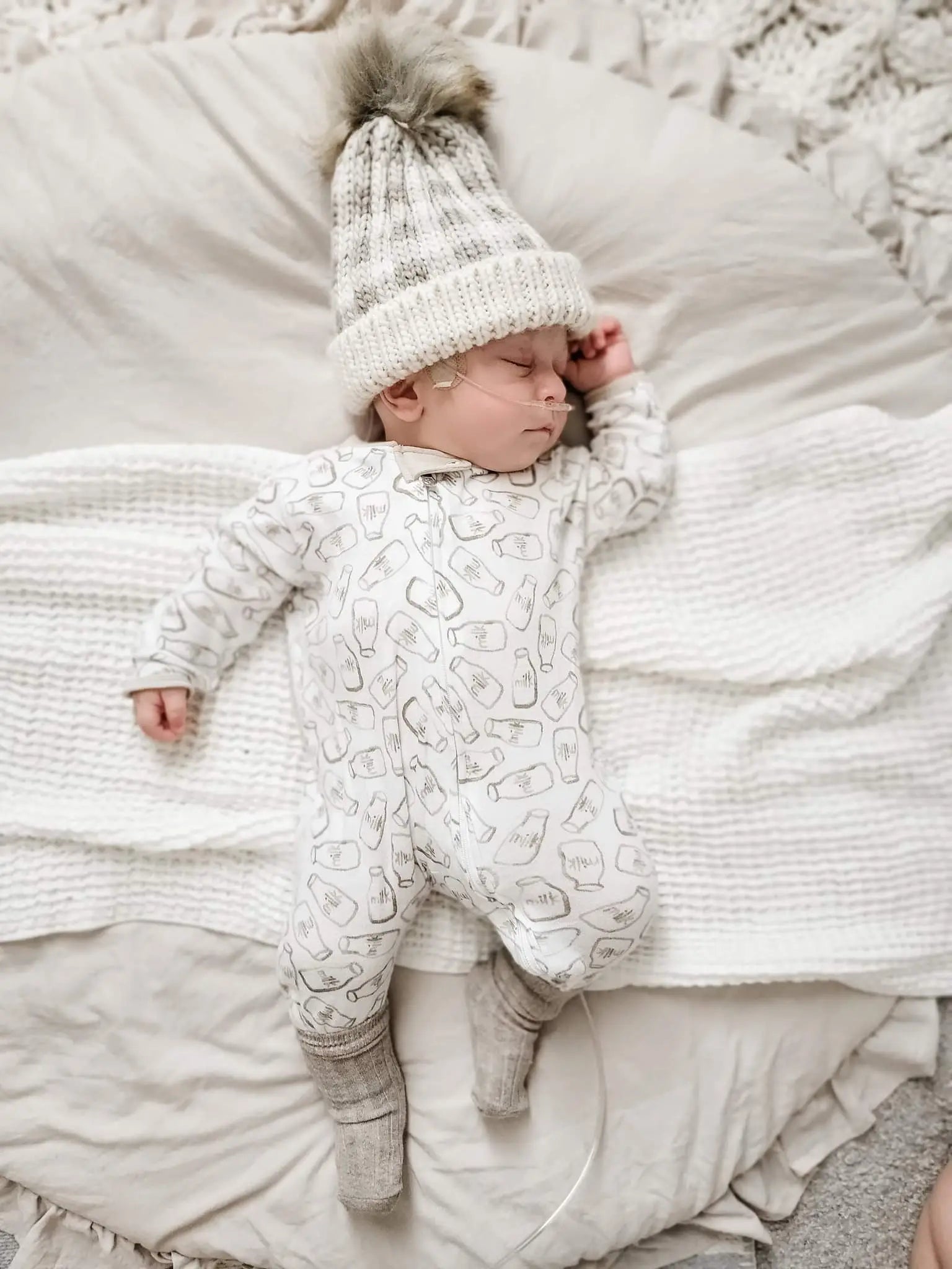 Pebble Buffalo Check Pom Pom Beanie Hat