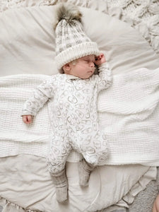 Pebble Buffalo Check Pom Pom Beanie Hat