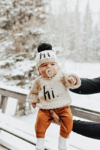 hi. Black Pom Pom Beanie Hat