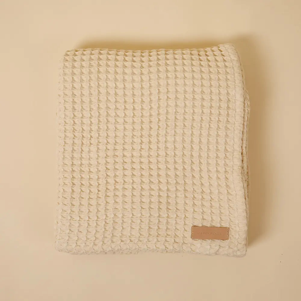 Organic Weightless Waffle Throw Blanket | Wheat