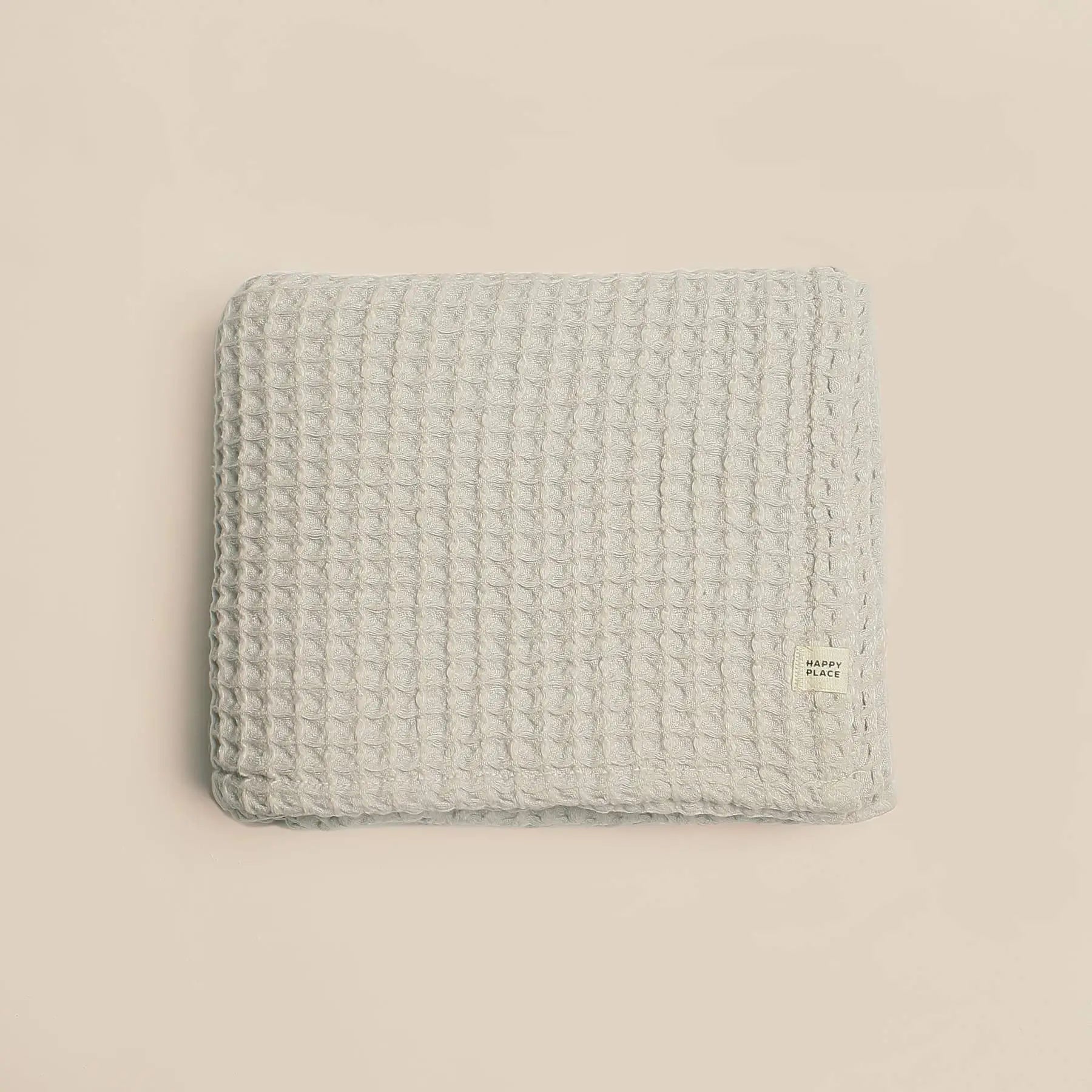 Organic Weightless Waffle Throw Blanket | Silver