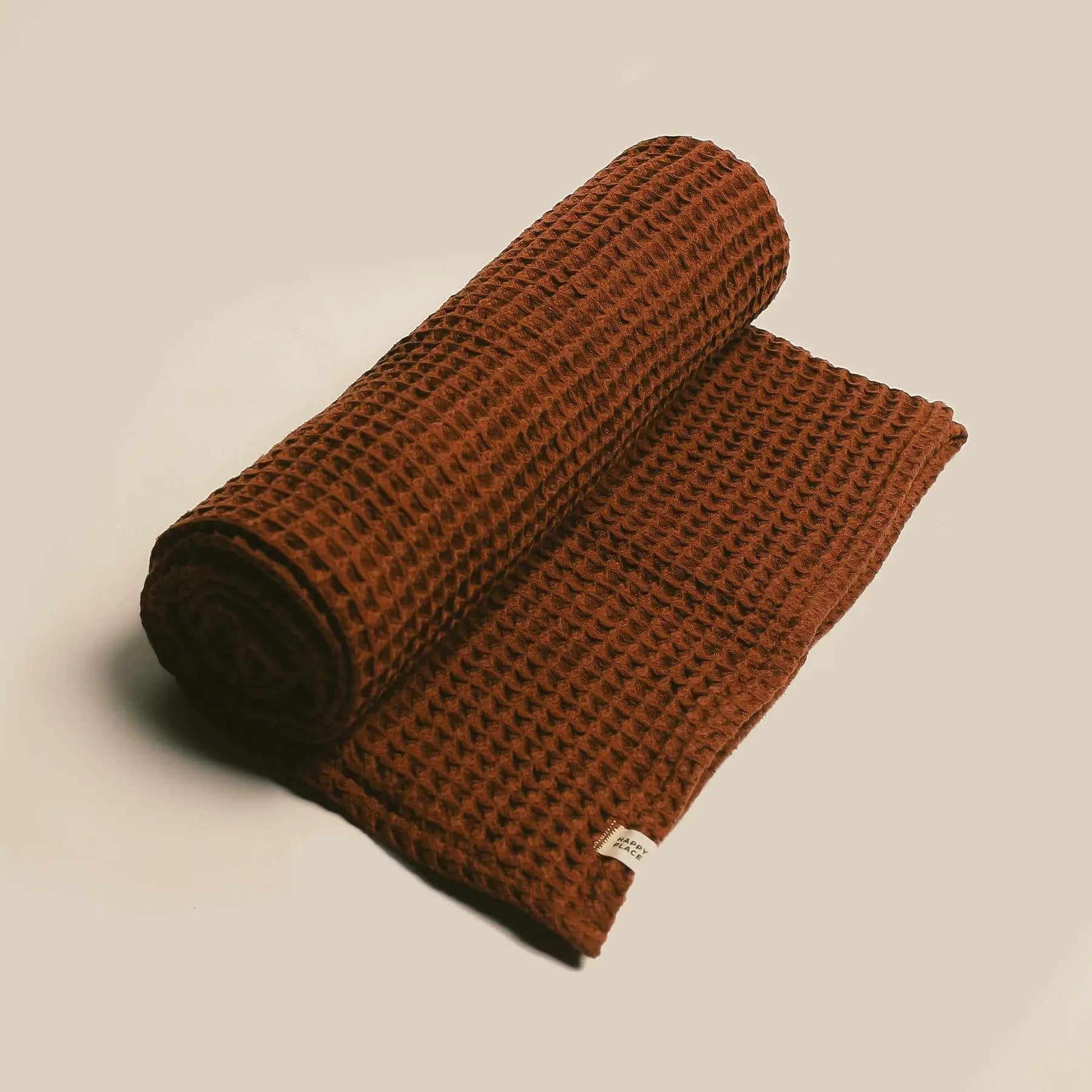 Organic Weightless Waffle Throw Blanket | Clay