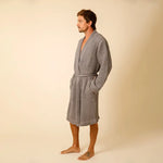 Load image into Gallery viewer, The Organic Weightless Waffle Robe - Coal
