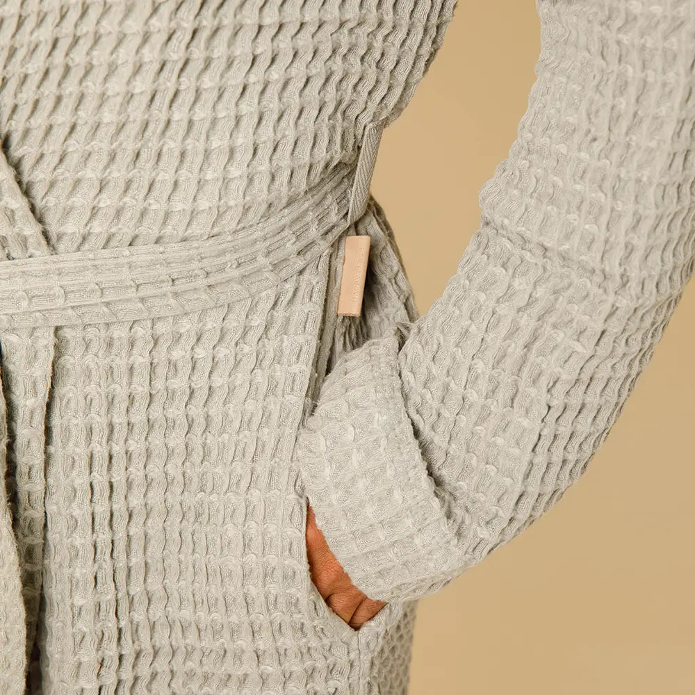The Organic Weightless Waffle Robe - Aloe