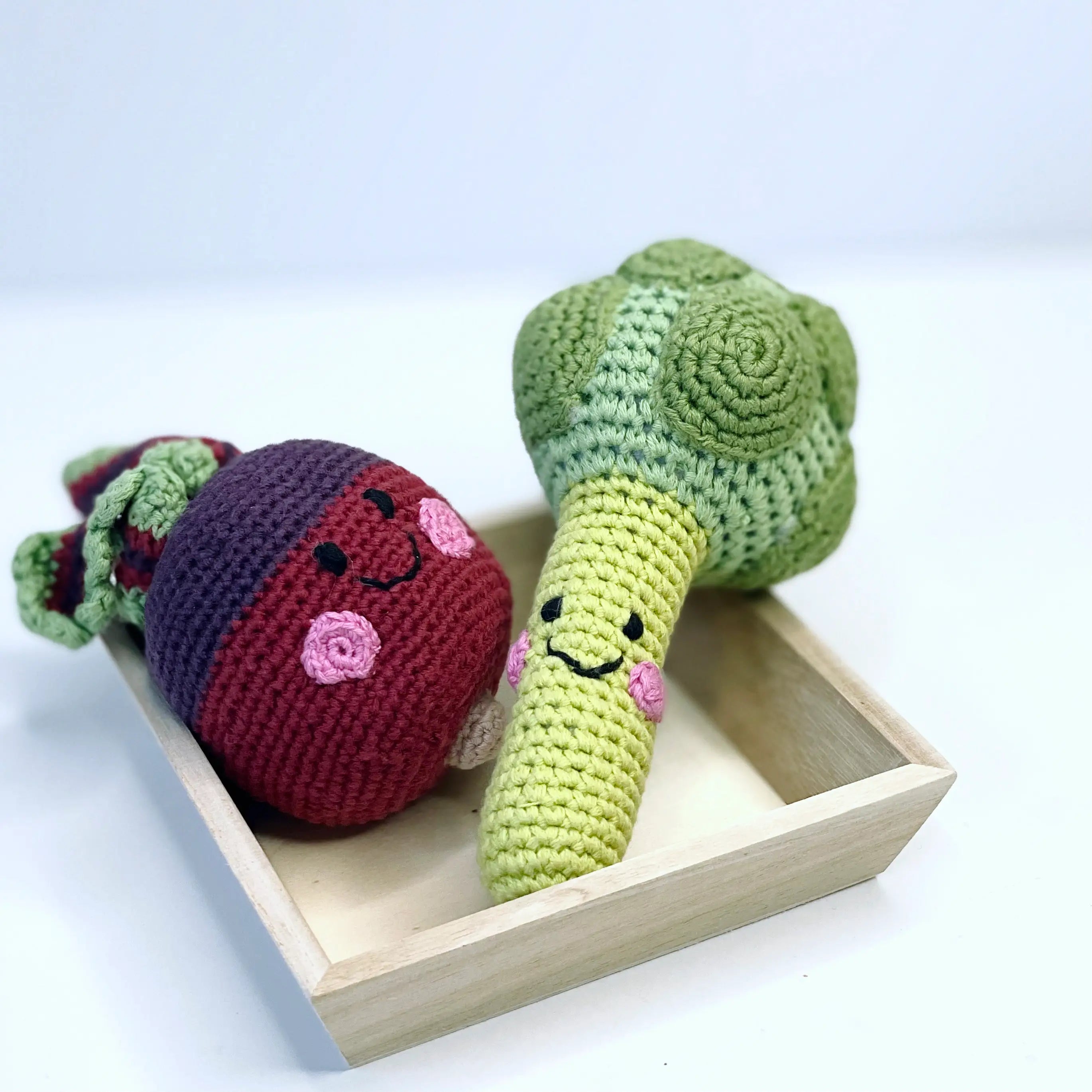 Organic Crocheted Veggie Rattle | Friendly Beet