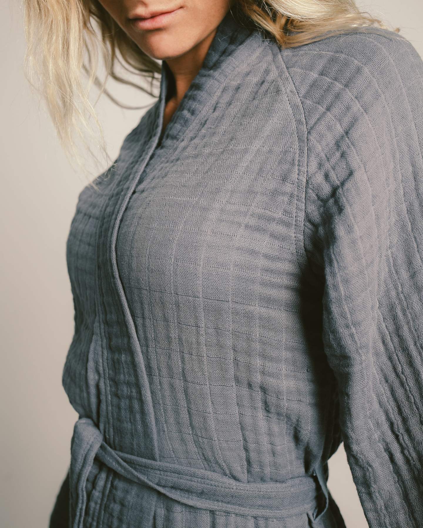 The Organic Gauzy Robe - Indigo