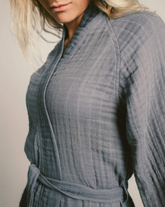 The Organic Gauzy Robe - Indigo
