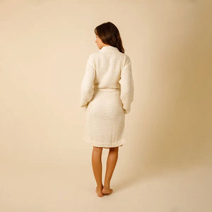 The Organic Weightless Waffle Robe - Wheat