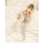 Load image into Gallery viewer, Teal Rainbow Pom Pom Beanie Hat
