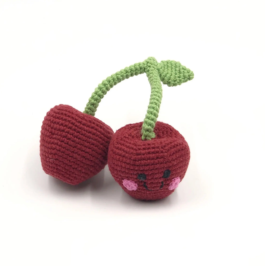 Organic Crocheted Fruit Rattle | Friendly Cherries