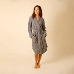 Load image into Gallery viewer, The Organic Weightless Waffle Robe - Coal
