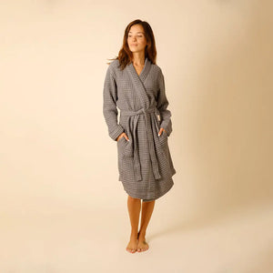 The Organic Weightless Waffle Robe - Coal