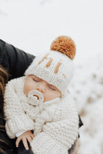 Load image into Gallery viewer, hi. Pecan Pom Pom Beanie Hat
