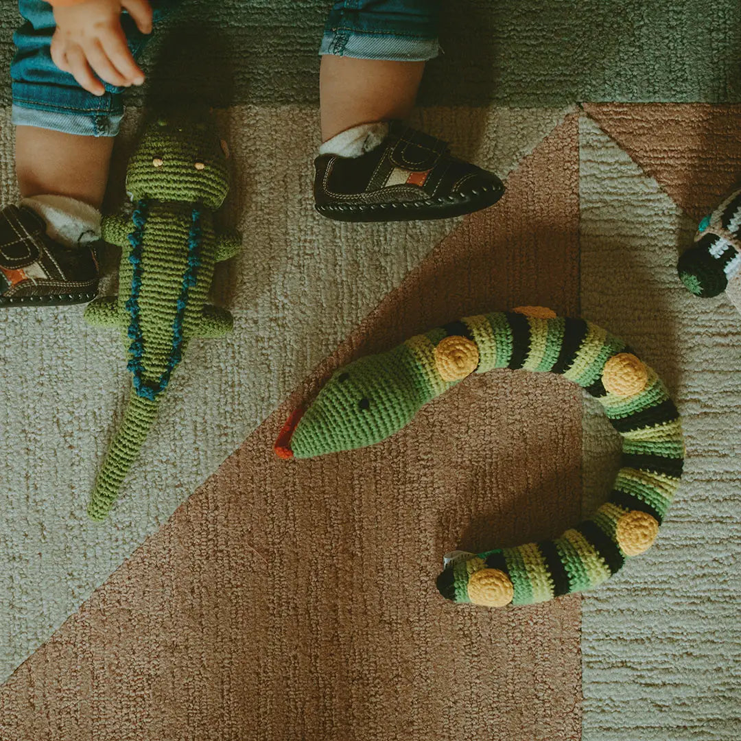 Organic Crocheted Rattle Toy | Crocodile