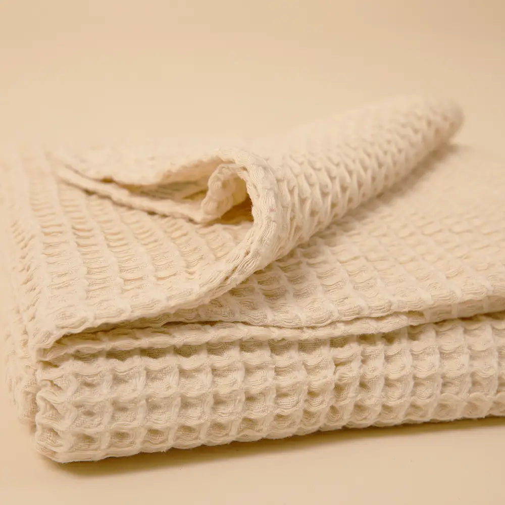 Organic Weightless Waffle Throw Blanket | Wheat