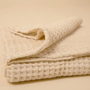 Organic Weightless Waffle Throw Blanket | Wheat